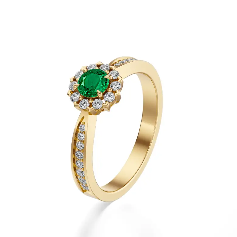 Pierścionek ze szmaragdem i diamentami AJPZ_138